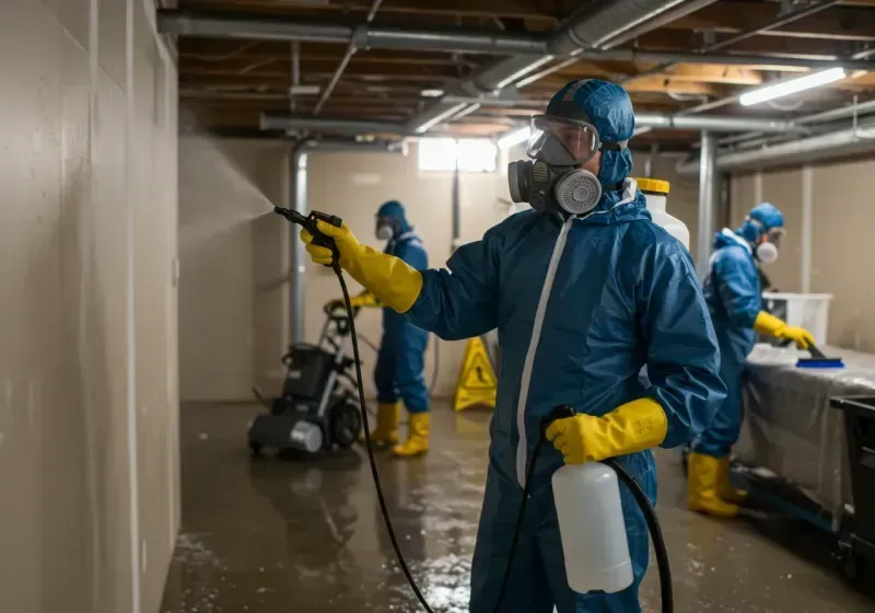 Basement Sanitization and Antimicrobial Treatment process in Dade County, GA