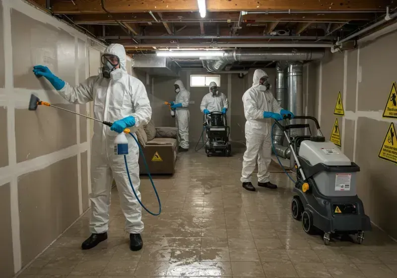 Basement Moisture Removal and Structural Drying process in Dade County, GA